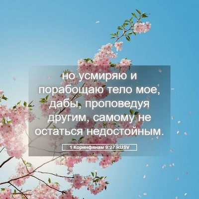 Picture 05 - 1 Коринфянам 9:27 RUSV - но усмиряю и порабощаю - Bible Verse Picture