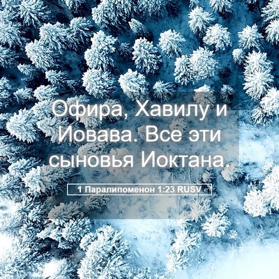 Picture 05 - 1 Паралипоменон 1:23 RUSV - Офира, Хавилу и Иовава. Все - Bible Verse Picture