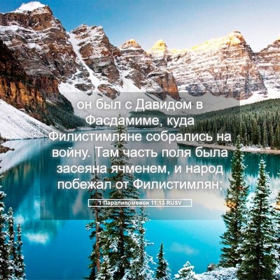 Picture 05 - 1 Паралипоменон 11:13 RUSV - он был с Давидом в - Bible Verse Picture