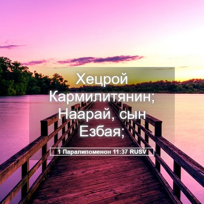 Picture 05 - 1 Паралипоменон 11:37 RUSV - Хецрой Кармилитянин; - Bible Verse Picture