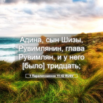 Picture 05 - 1 Паралипоменон 11:42 RUSV - Адина, сын Шизы, - Bible Verse Picture
