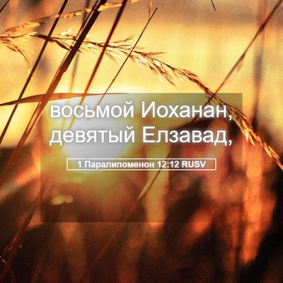 Picture 05 - 1 Паралипоменон 12:12 RUSV - восьмой Иоханан, девятый - Bible Verse Picture