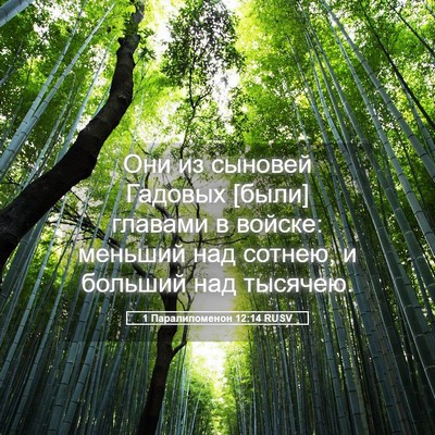 Picture 05 - 1 Паралипоменон 12:14 RUSV - Они из сыновей Гадовых - Bible Verse Picture