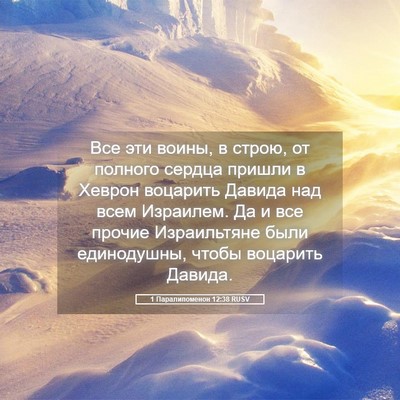 Picture 05 - 1 Паралипоменон 12:38 RUSV - Все эти воины, в строю, от - Bible Verse Picture