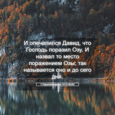 Picture 05 - 1 Паралипоменон 13:11 RUSV - И опечалился Давид, что - Bible Verse Picture