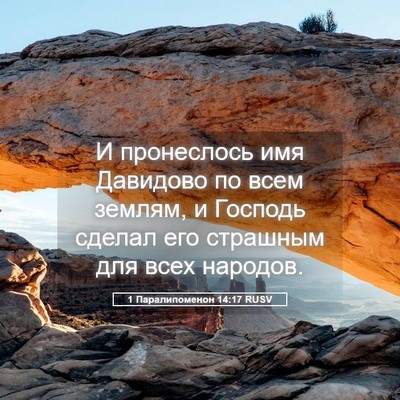 Picture 05 - 1 Паралипоменон 14:17 RUSV - И пронеслось имя Давидово - Bible Verse Picture
