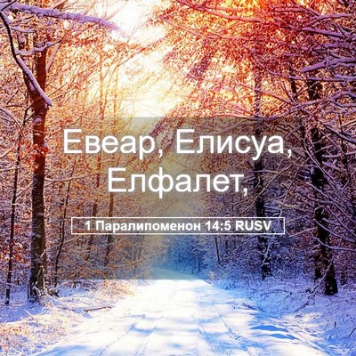 Picture 05 - 1 Паралипоменон 14:5 RUSV - Евеар, Елисуа, - Bible Verse Picture