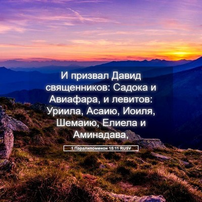 Picture 05 - 1 Паралипоменон 15:11 RUSV - И призвал Давид - Bible Verse Picture