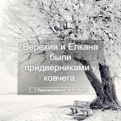 Picture 05 - 1 Паралипоменон 15:23 RUSV - Верехия и Елкана были - Bible Verse Picture
