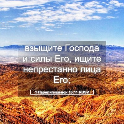 Picture 05 - 1 Паралипоменон 16:11 RUSV - взыщите Господа и силы Его, - Bible Verse Picture