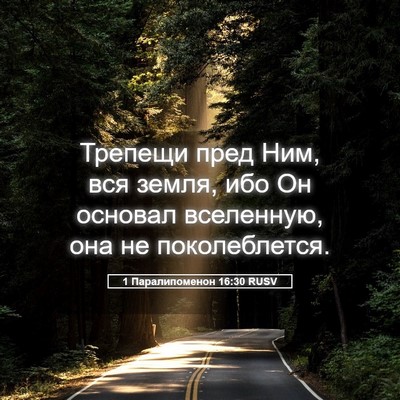 Picture 05 - 1 Паралипоменон 16:30 RUSV - Трепещи пред Ним, вся - Bible Verse Picture