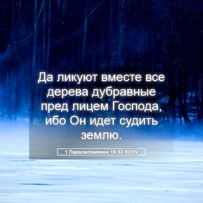 Picture 05 - 1 Паралипоменон 16:33 RUSV - Да ликуют вместе все - Bible Verse Picture