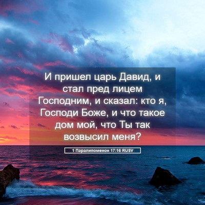 Picture 05 - 1 Паралипоменон 17:16 RUSV - И пришел царь Давид, и стал - Bible Verse Picture