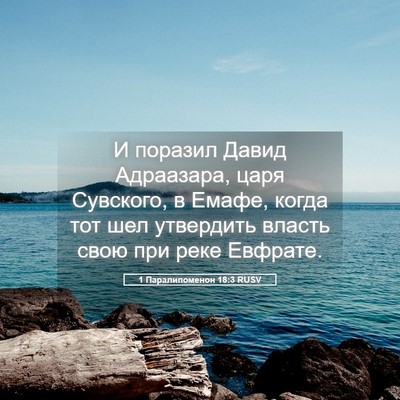 Picture 05 - 1 Паралипоменон 18:3 RUSV - И поразил Давид Адраазара, - Bible Verse Picture