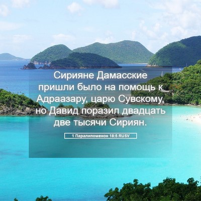 Picture 05 - 1 Паралипоменон 18:5 RUSV - Сирияне Дамасские пришли - Bible Verse Picture