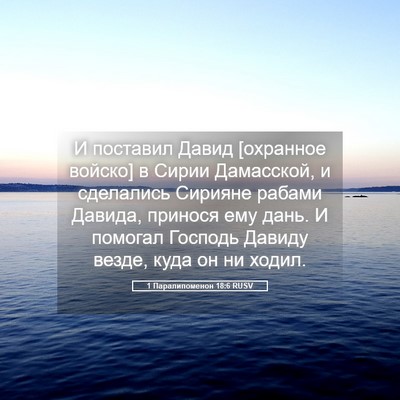 Picture 05 - 1 Паралипоменон 18:6 RUSV - И поставил Давид [охранное - Bible Verse Picture