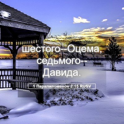 Picture 05 - 1 Паралипоменон 2:15 RUSV - шестого--Оцема, - Bible Verse Picture