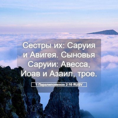 Picture 05 - 1 Паралипоменон 2:16 RUSV - Сестры их: Саруия и Авигея. - Bible Verse Picture