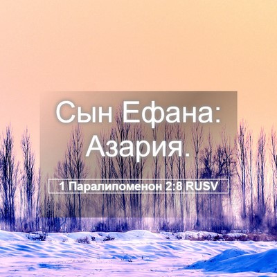 Picture 05 - 1 Паралипоменон 2:8 RUSV - Сын Ефана: - Bible Verse Picture