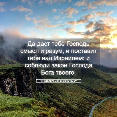 Picture 05 - 1 Паралипоменон 22:12 RUSV - Да даст тебе Господь смысл - Bible Verse Picture