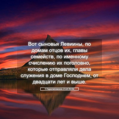 Picture 05 - 1 Паралипоменон 23:24 RUSV - Вот сыновья Левиины, по - Bible Verse Picture