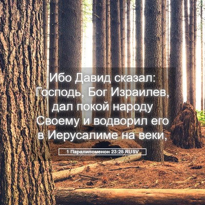 Picture 05 - 1 Паралипоменон 23:25 RUSV - Ибо Давид сказал: Господь, - Bible Verse Picture