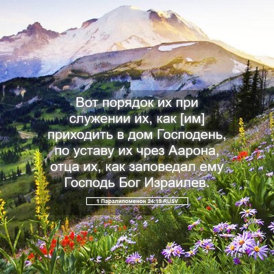 Picture 05 - 1 Паралипоменон 24:19 RUSV - Вот порядок их при - Bible Verse Picture