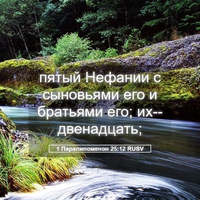 Picture 05 - 1 Паралипоменон 25:12 RUSV - пятый Нефании с сыновьями - Bible Verse Picture