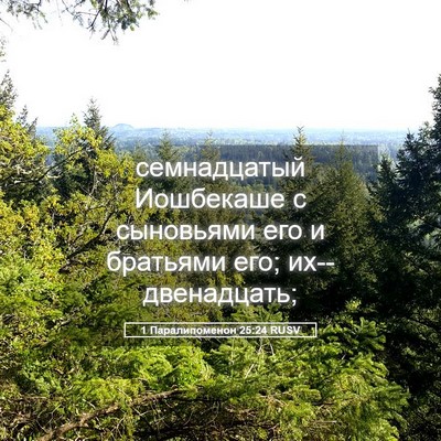 Picture 05 - 1 Паралипоменон 25:24 RUSV - семнадцатый Иошбекаше с - Bible Verse Picture