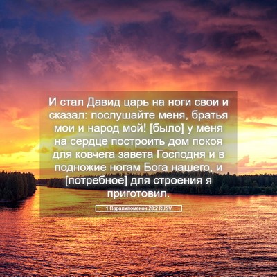 Picture 05 - 1 Паралипоменон 28:2 RUSV - И стал Давид царь на ноги - Bible Verse Picture