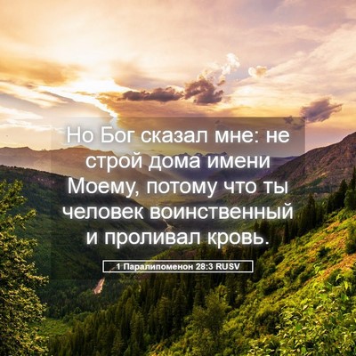 Picture 05 - 1 Паралипоменон 28:3 RUSV - Но Бог сказал мне: не строй - Bible Verse Picture