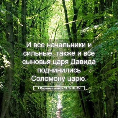 Picture 05 - 1 Паралипоменон 29:24 RUSV - И все начальники и сильные, - Bible Verse Picture
