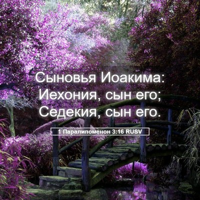 Picture 05 - 1 Паралипоменон 3:16 RUSV - Сыновья Иоакима: Иехония, - Bible Verse Picture