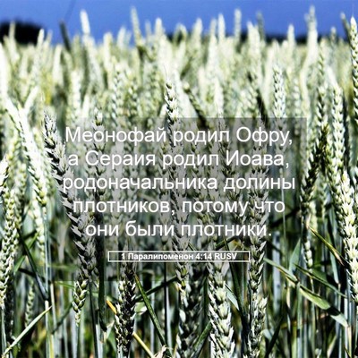Picture 05 - 1 Паралипоменон 4:14 RUSV - Меонофай родил Офру, а - Bible Verse Picture