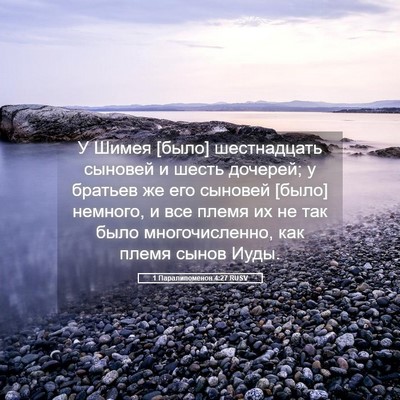 Picture 05 - 1 Паралипоменон 4:27 RUSV - У Шимея [было] шестнадцать - Bible Verse Picture