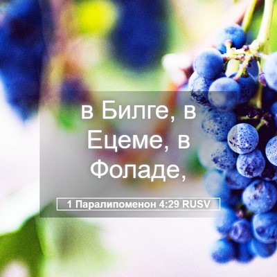 Picture 05 - 1 Паралипоменон 4:29 RUSV - в Билге, в Ецеме, в - Bible Verse Picture