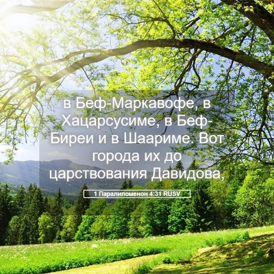 Picture 05 - 1 Паралипоменон 4:31 RUSV - в Беф-Маркавофе, в - Bible Verse Picture