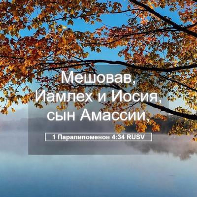 Picture 05 - 1 Паралипоменон 4:34 RUSV - Мешовав, Иамлех и Иосия, - Bible Verse Picture