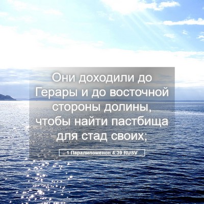 Picture 05 - 1 Паралипоменон 4:39 RUSV - Они доходили до Герары и до - Bible Verse Picture