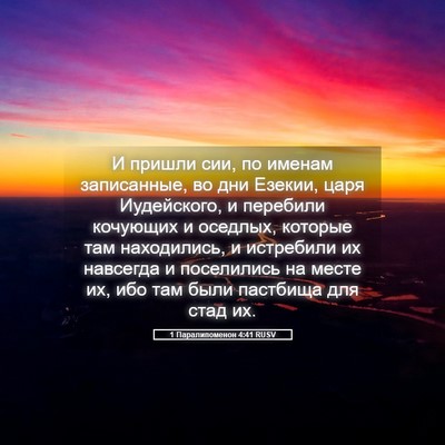 Picture 05 - 1 Паралипоменон 4:41 RUSV - И пришли сии, по именам - Bible Verse Picture