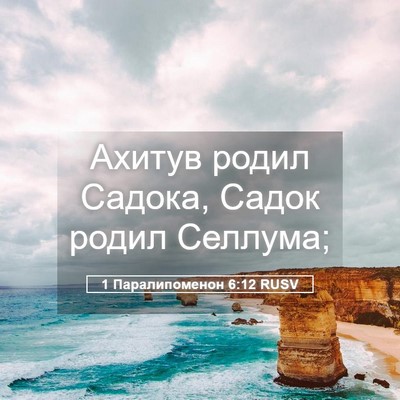 Picture 05 - 1 Паралипоменон 6:12 RUSV - Ахитув родил Садока, Садок - Bible Verse Picture