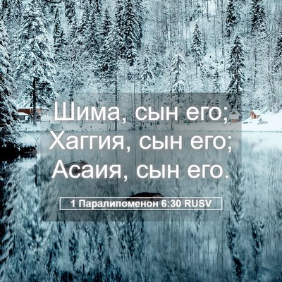 Picture 05 - 1 Паралипоменон 6:30 RUSV - Шима, сын его; Хаггия, сын - Bible Verse Picture