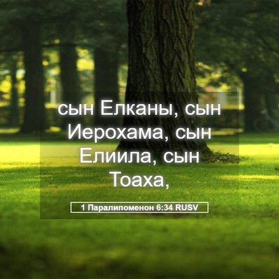 Picture 05 - 1 Паралипоменон 6:34 RUSV - сын Елканы, сын Иерохама, - Bible Verse Picture