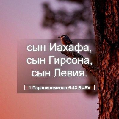 Picture 05 - 1 Паралипоменон 6:43 RUSV - сын Иахафа, сын Гирсона, - Bible Verse Picture