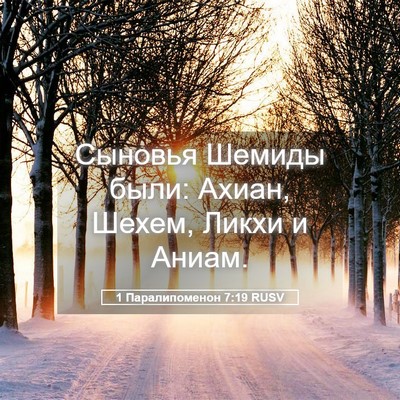 Picture 05 - 1 Паралипоменон 7:19 RUSV - Сыновья Шемиды были: Ахиан, - Bible Verse Picture