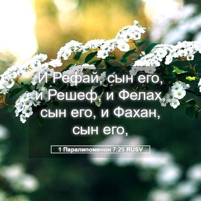 Picture 05 - 1 Паралипоменон 7:25 RUSV - И Рефай, сын его, и Решеф, и - Bible Verse Picture