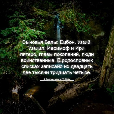 Picture 05 - 1 Паралипоменон 7:7 RUSV - Сыновья Белы: Ецбон, Уззий, - Bible Verse Picture