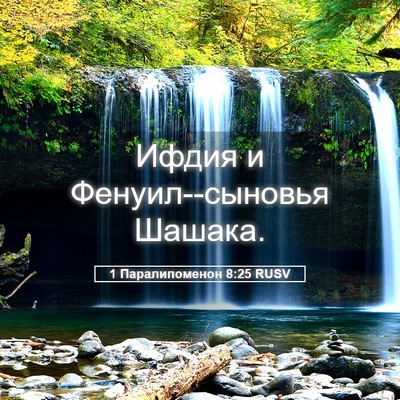 Picture 05 - 1 Паралипоменон 8:25 RUSV - Ифдия и Фенуил--сыновья - Bible Verse Picture
