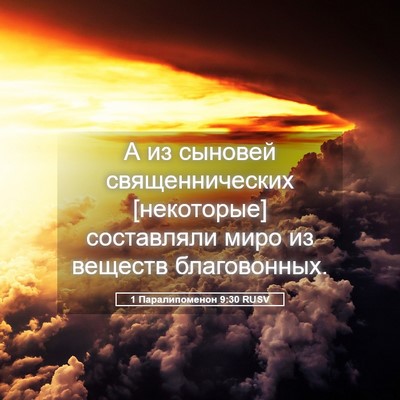 Picture 05 - 1 Паралипоменон 9:30 RUSV - А из сыновей - Bible Verse Picture