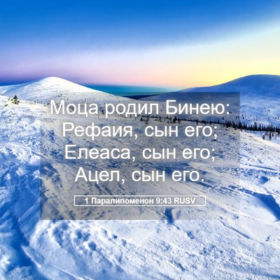 Picture 05 - 1 Паралипоменон 9:43 RUSV - Моца родил Бинею: Рефаия, - Bible Verse Picture